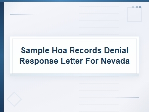 Sample Response Letter for Nevada Hoa Records Denial