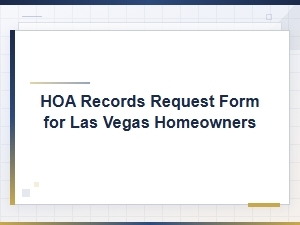Hoa Records Request Form for Las Vegas Homeowners