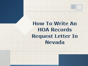 Nevada Hoa Records Request Letter Template