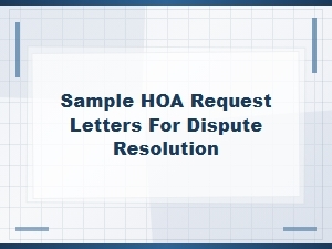 Hoa Dispute Resolution Request Letter Templates
