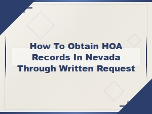 How to Request Hoa Records in Nevada in Writing