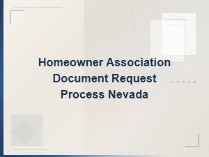 How to Request Hoa Documents in Nevada