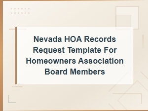 Nevada Hoa Records Request Template for Board Members