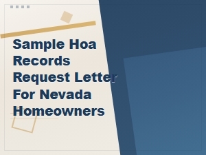 Nevada Hoa Records Request Letter Sample